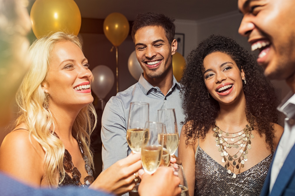 group of friends attending a party
